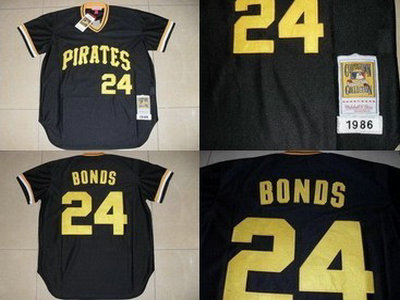Pittsburgh Pirates 24 Barry Bonds 1986 Black Throwback Jersey