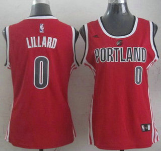 Portland Trail Blazers #0 Damian Lillard 2014 New Red Womens Jersey