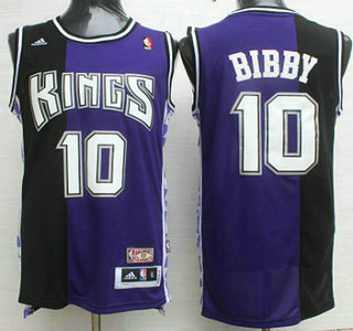 Sacramento Kings #10 Mike Bibby Purple With Black Hardwood Classics Soul Swingman Throwback Jersey
