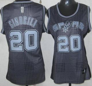 San Antonio Spurs #20 Manu Ginobili Black Rhythm Fashion Revolution 30 Swingman Womens Jersey