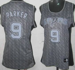 San Antonio Spurs #9 Tony Parker Grey Static Fashion Swingman Womens Jersey