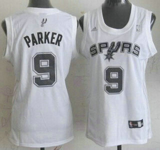 San Antonio Spurs #9 Tony Parker White Womens Jersey