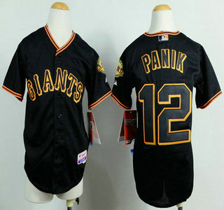 San Francisco Giants #12 Joe Panik Black Kids Jersey