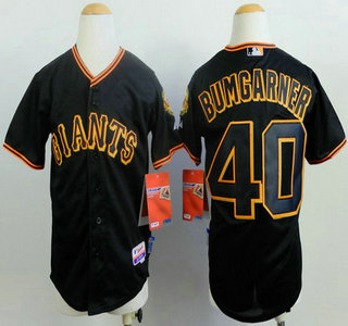 San Francisco Giants #40 Madison Bumgarner Black Kids Jersey