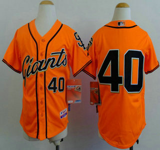 San Francisco Giants #40 Madison Bumgarner Orange Kids Jersey