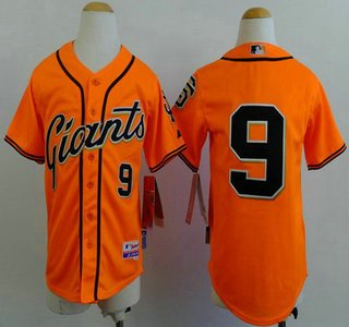 San Francisco Giants #9 Brandon Belt Orange Kids Jersey