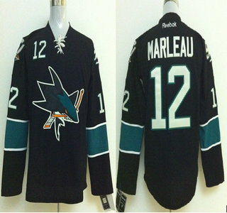 San Jose Sharks #12 Patrick Marleau 2014 Stadium Series Black Jersey
