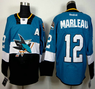 San Jose Sharks #12 Patrick Marleau 2015 Stadium Series Blue With Black Jersey
