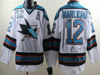 San Jose Sharks 12 Patrick Marleau White Jersey