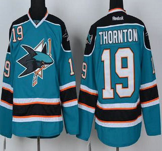 San Jose Sharks #19 Joe Thornton Green Jersey