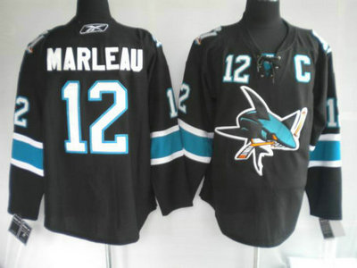 San Jose Sharks 12 MARLEAU black jerseys