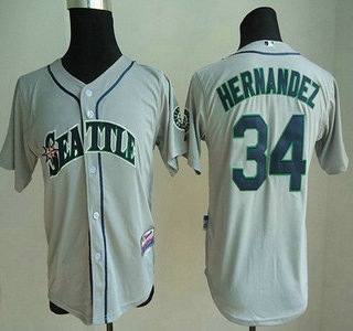 Seattle Mariners #34 Felix Hernandez Gray Kids Jersey