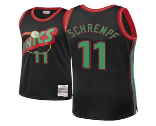 Seattle SuperSonics #11 Detlef Schrempf Black Hardwood Classics Christmas Swingman Jersey