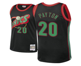 Seattle SuperSonics #20 Gary Payton Black 1995-96 Hardwood Classics Christmas Swingman Jersey