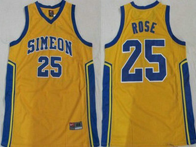 Simeon High School 25 Rose Yellow Jersey