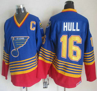 St. Louis Blues #16 Brett Hull 1995 Blue Throwback CCM Jersey