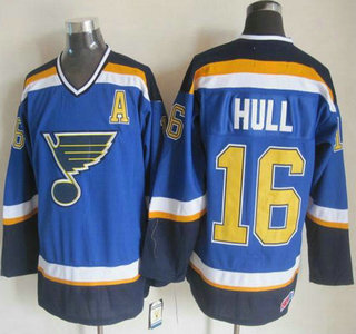 St. Louis Blues #16 Brett Hull 2014 Blue Throwback CCM Jersey