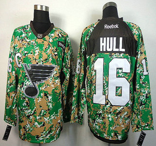 St. Louis Blues #16 Brett Hull With C Patch 2014 Camo Jersey