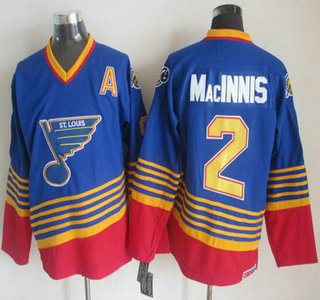 St. Louis Blues #2 Al MacInnis 1995 Blue Throwback CCM Jersey