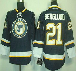 St. Louis Blues #21 Patrik Berglund Dark Blue Third Jersey