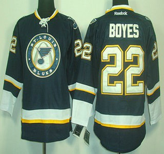 St. Louis Blues #22 Brad Boyes Dark Blue Third Jersey