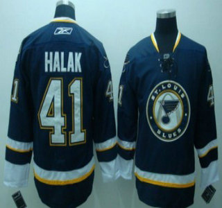 St. Louis Blues #41 Jaroslav Halak Dark Blue Third Jersey