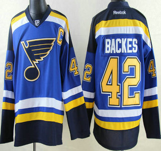 St. Louis Blues #42 David Backes 2014 New Style Blue Jersey