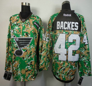 St. Louis Blues #42 David Backes With C Patch 2014 Camo Jersey
