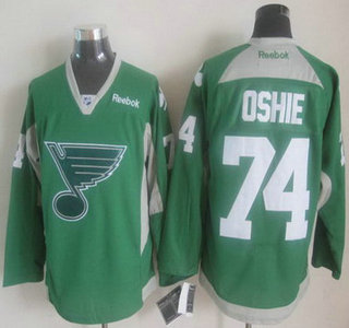 St. Louis Blues #74 T.J. Oshie 2014 Training Green Jersey