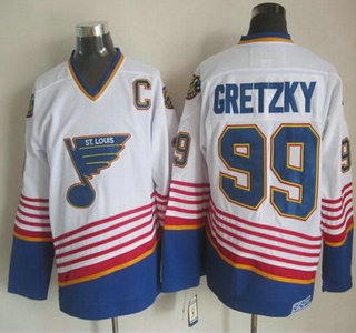 St. Louis Blues #99 Wayne Gretzky 1995 White Throwback CCM Jersey