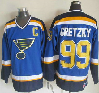St. Louis Blues #99 Wayne Gretzky 2014 Blue Throwback CCM Jersey