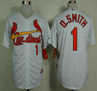 St. Louis Cardinals #1 Ozzie Smith White Cool Base Jersey