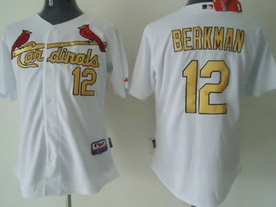 St. Louis Cardinals 12 Lance Berkman White With Gold Jersey