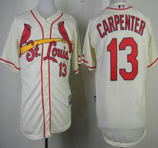 St. Louis Cardinals #13 Matt Carpenter Cream Cool Base Jersey