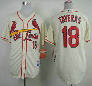 St. Louis Cardinals #18 Oscar Taveras Cream Jersey