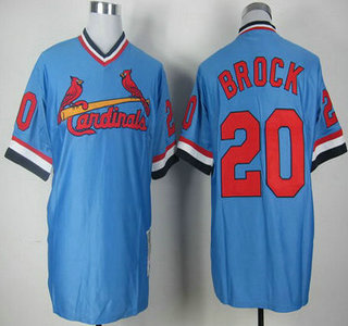 St. Louis Cardinals #20 Lou Brock 1979 Light Blue Mitchell & Ness Throwback Jersey