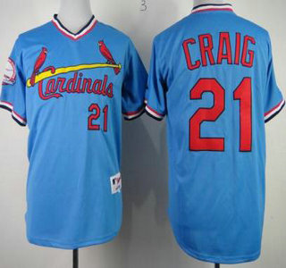 St. Louis Cardinals #21 Allen Craig Authentic Blue 1982 Turn Back The Clock Jersey