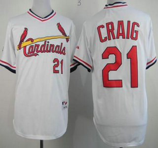 St. Louis Cardinals #21 Allen Craig Authentic White 1982 Turn Back The Clock Jersey