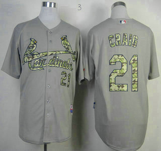 St. Louis Cardinals 21 Allen Craig Grey With Camo Jersey