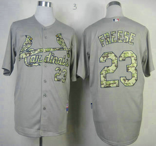 St. Louis Cardinals 23 David Freese Grey With Camo Jersey