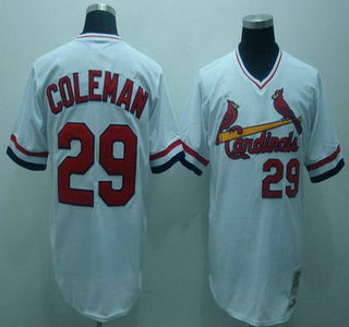 St. Louis Cardinals #29 Vince Coleman 1985 White Mitchell & Ness Throwback Jersey