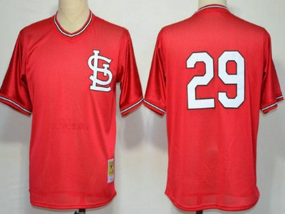 St. Louis Cardinals 29 Vince Coleman Mesh Batting Practice Red Throwback Jersey