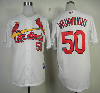 St. Louis Cardinals #50 Adam Wainwright  White Cool Base Jersey