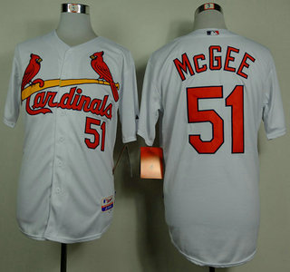 St. Louis Cardinals #51 Willie McGee White Jersey