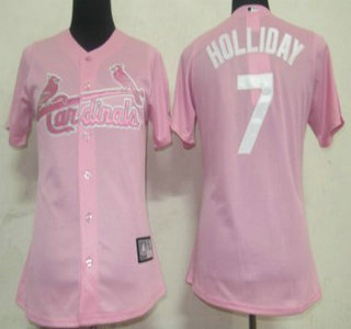 St. Louis Cardinals #7 Matt Holliday Pink Womens Jersey