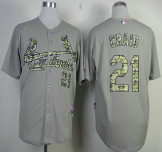 St. Louis Cardinals 21 Allen Craig Grey With Camo Jersey