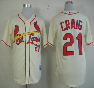 St. Louis Cardinals 21 Allen Craig Cream Cool Base Jersey