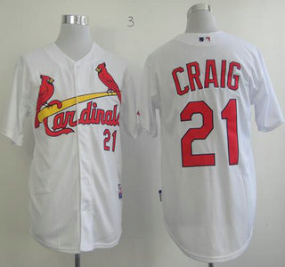 St. Louis Cardinals 21 Allen Craig White Cool Base Jersey