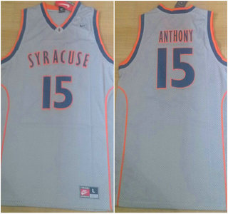 Syracuse Orange #15 Carmelo Anthony Grey Swingman Jersey