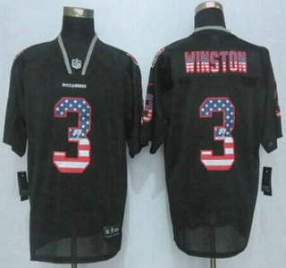 Tampa Bay Buccaneers #3 Jameis Winston 2014 USA Flag Fashion Black Elite Jersey
